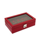 Friedrich23 - Uhrenkoffer, Cordoba, Leder, 10 Uhren, rot 26215-4