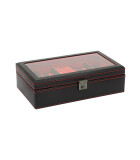 Friedrich23 - Uhrenkoffer mit LED-Licht, Feinsynthetik, 9 Uhren, schwarz 32059-2