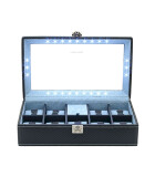 Friedrich23 - Uhrenkoffer mit LED-Licht Carbon 9 Uhren dunkelblau 32059-5