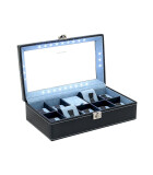 Friedrich23 - Uhrenkoffer mit LED-Licht Carbon 9 Uhren dunkelblau 32059-5