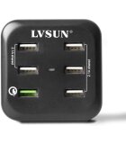 LVSUN LS-6USQ USB-Ladegerät Steckdose Ausgangsstrom (max.) 12900mA 6xUSB