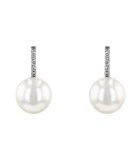 Luna-Pearls Ohrringe 585 WG Süßwasser-Zuchtperle 10 Brill. H SI 0,03ct - 312.1430
