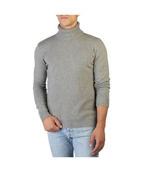 100% Cashmere Bekleidung T-NECK-M-800-GREY Pullover Kaufen Frontansicht