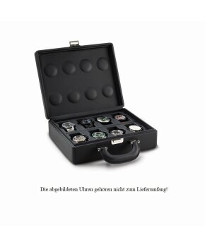 Scatola del Tempo Uhrenaufbewahrung Valigetta 8 handle black Uhrenkoffer Kaufen Frontansicht