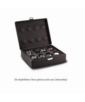 Scatola del Tempo Uhrenaufbewahrung Valigetta 8 chocolate Uhrenkoffer Kaufen Frontansicht