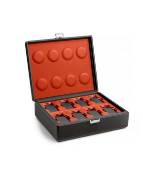Scatola del Tempo Uhrenaufbewahrung Valigetta 8 grey/orange Uhrenkoffer Kaufen Frontansicht
