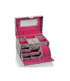 Jewelry Box Mia XXL Grey / Pink
