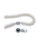 Luna-Pearls Akoya Perlenkette mit Tahitiperle und...