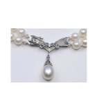 Akoya Pearl Necklace with Sapphires