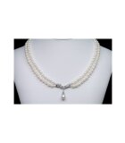 Akoya Pearl Necklace with Sapphires